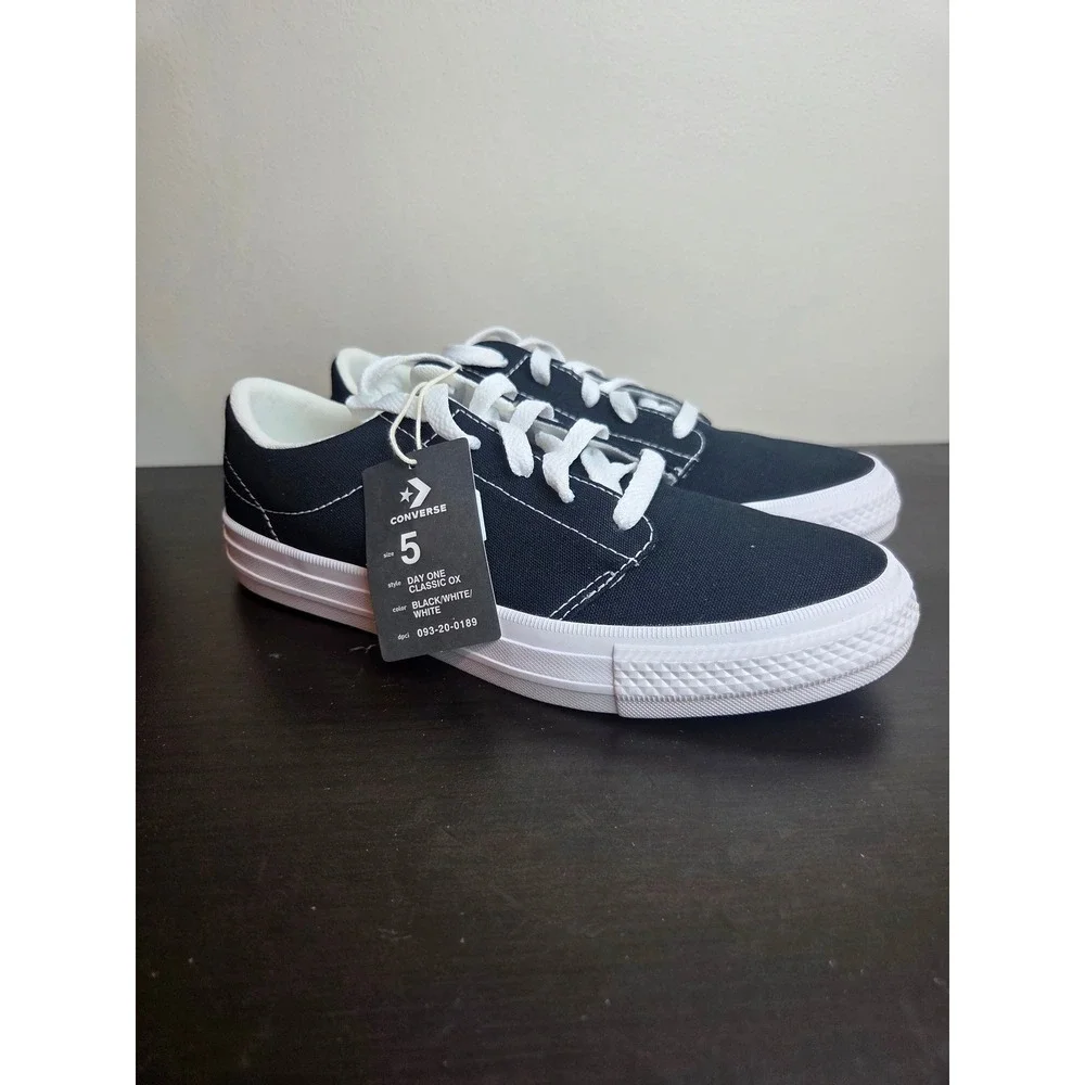 Converse Day One Classic Ox Black White Sneakers A15625C Mens 5 Womens 6.5